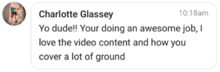 Message from a climber who learned from Mike online